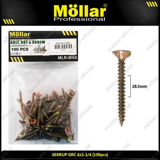 MOLLAR 93-007 Sekrup GRC 6 x 1-1/4 - 100 pcs