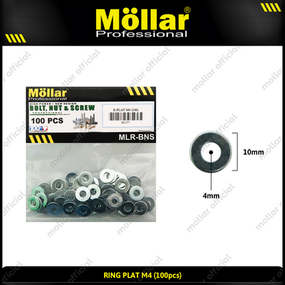 MOLLAR 93-071 Ring Plat M4 - 100 pcs