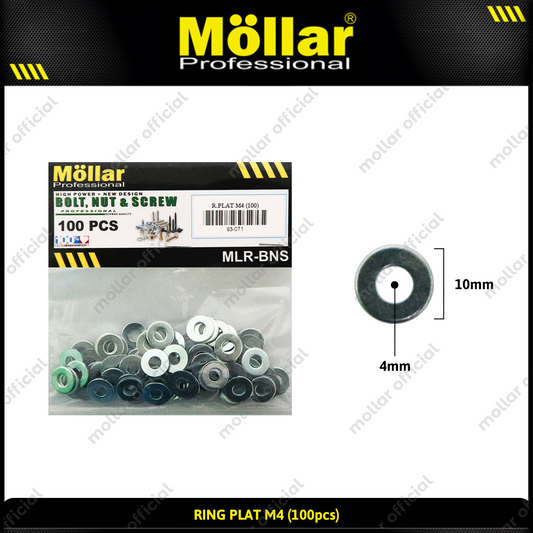 MOLLAR 93-071 Ring Plat M4 - 100 pcs