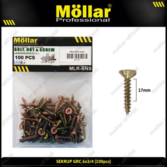 MOLLAR 93-005 Sekrup GRC 6 x 3/4 - 100 pcs