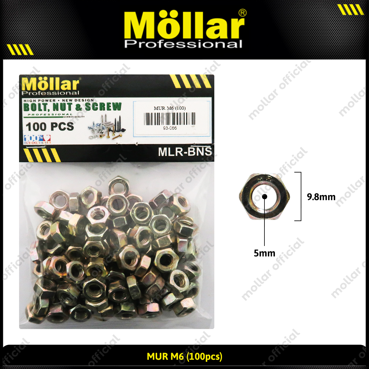 MOLLAR 93-066 Mur M6 - 100 pcs