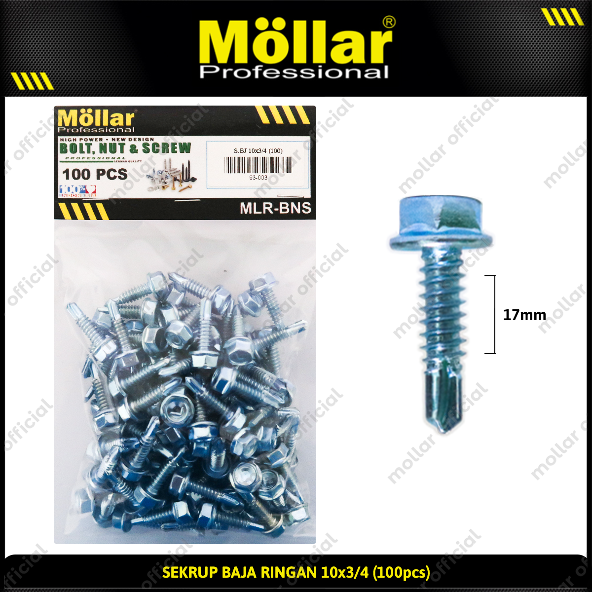 MOLLAR 93-003 Baja Ringan 10 x 3/4 - 100 pcs