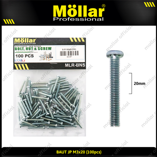 MOLLAR 93-087 Baut JP M3 x 20 - 100 pcs
