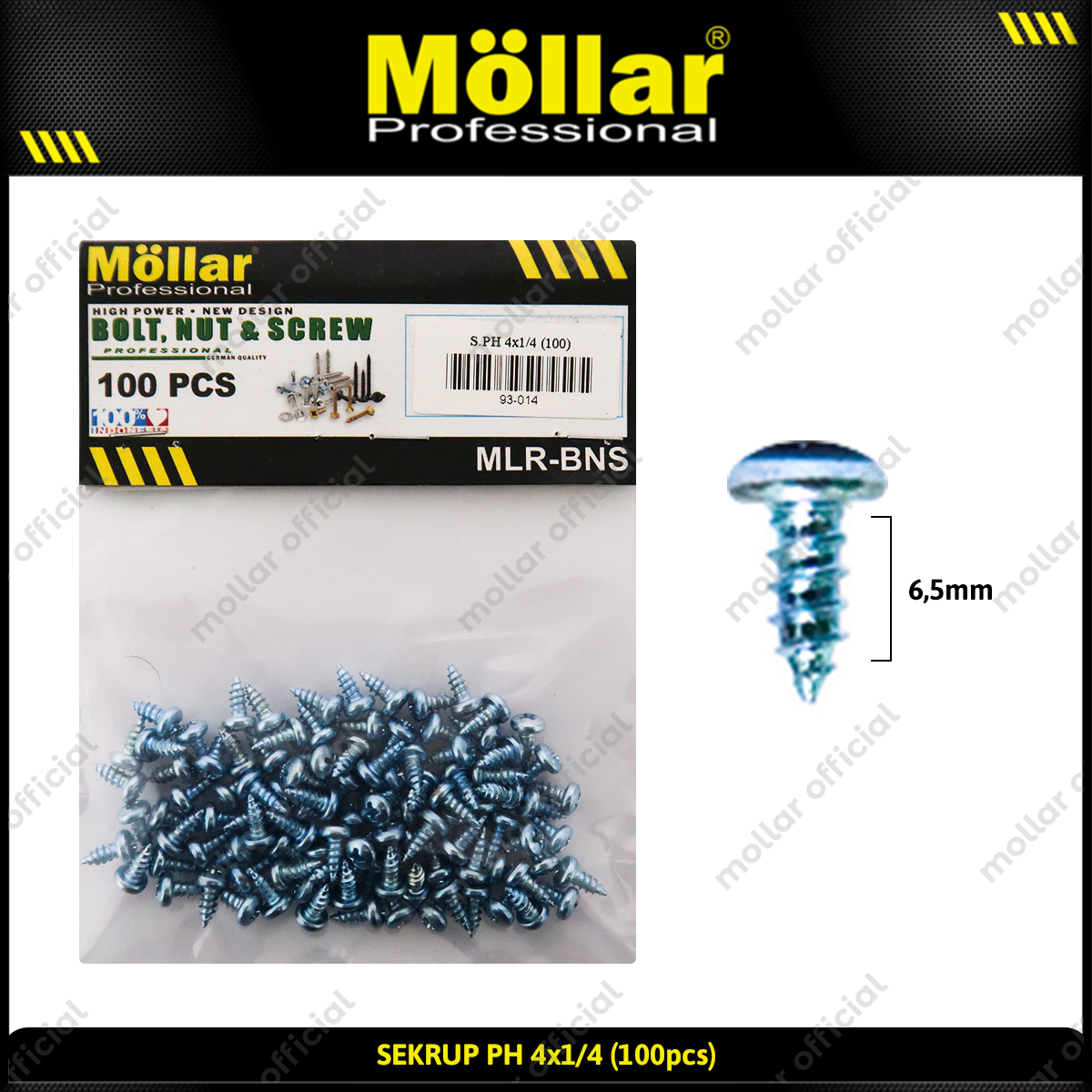 MOLLAR 93-014 Sekrup PH 4 x 1/4 - 100 pcs