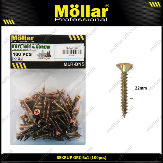 MOLLAR 93-006 Sekrup GRC 6 x 1 - 100 pcs