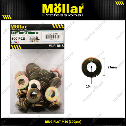 MOLLAR 93-075 Ring Plat M10 - 100 pcs
