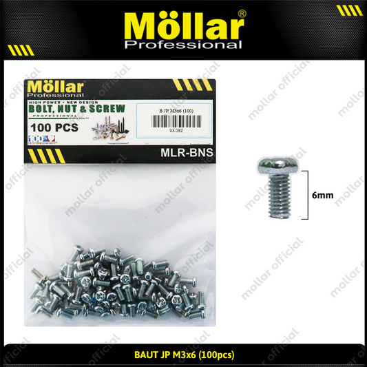 MOLLAR 93-082 Baut JP M3 x 6 - 100 pcs