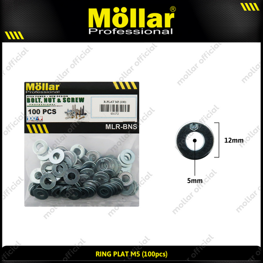 MOLLAR 93-072 Ring Plat M5 - 100 pcs