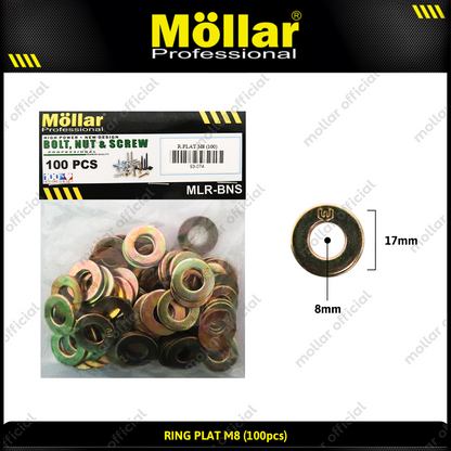 MOLLAR 93-074 Ring Plat M8 - 100 pcs