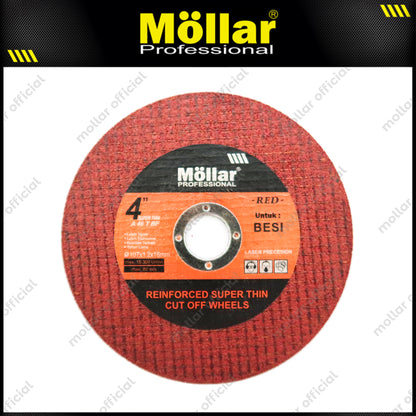 MOLLAR 1 pak 50 pcs Merah Cutting Wheel 4" Mata Gerinda Potong Besi