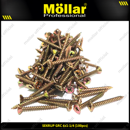 MOLLAR 93-007 Sekrup GRC 6 x 1-1/4 - 100 pcs