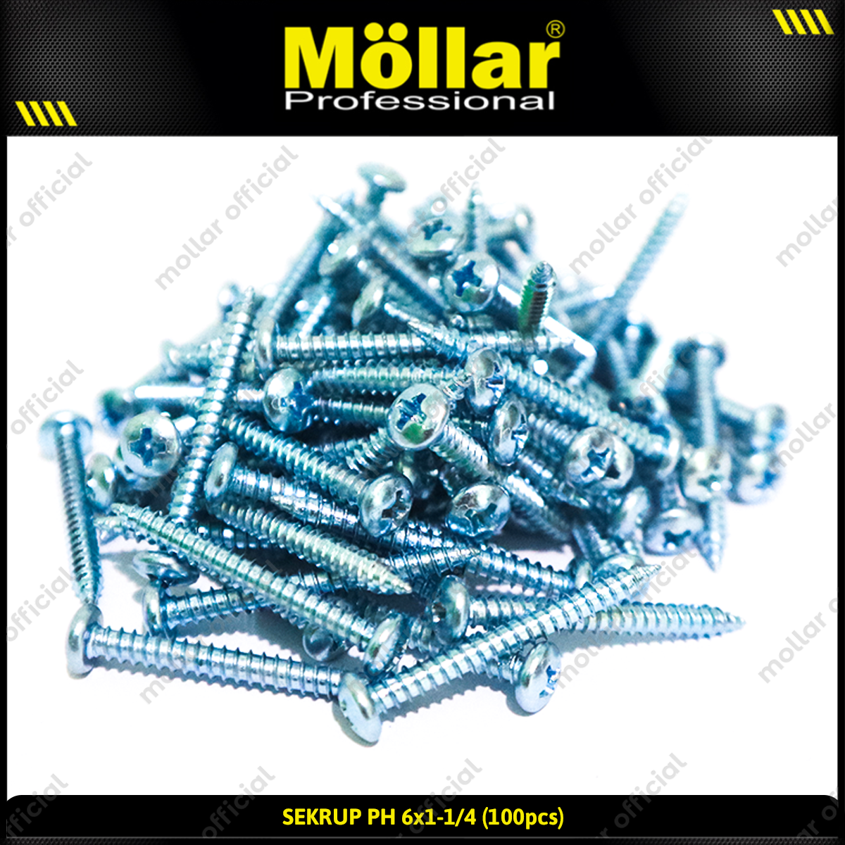 MOLLAR 93-025 Sekrup PH 6 x 1-1/4 - 100 pcs