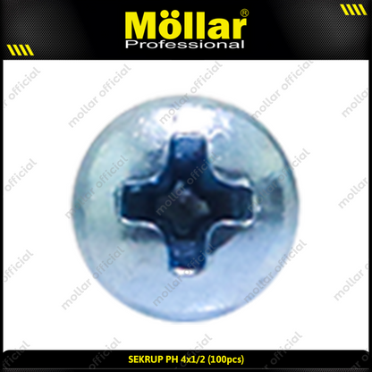 MOLLAR 93-016 Sekrup PH 4 x 1/2 - 100 pcs