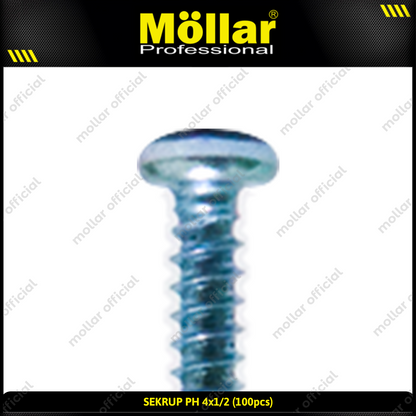MOLLAR 93-016 Sekrup PH 4 x 1/2 - 100 pcs