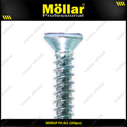 MOLLAR 93-043 Sekrup FH 4 x 1 - 100 pcs