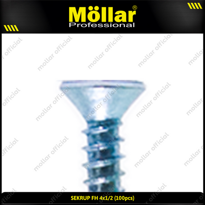 MOLLAR 93-040 Sekrup FH 4 x 1/2 - 100 pcs