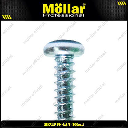 MOLLAR 93-015 Sekrup PH 4 x 3/8 - 100 pcs