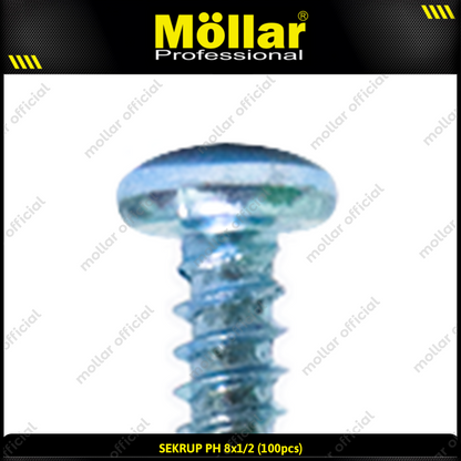 MOLLAR 93-029 Sekrup PH 8 x 1/2 - 100 pcs