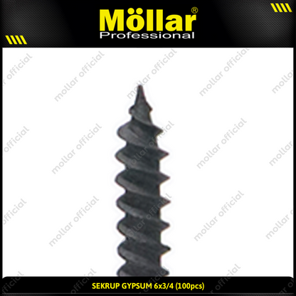 MOLLAR 93-009 Sekrup Gypsum 6 x 3/4 - 100 pcs
