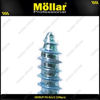 MOLLAR 93-029 Sekrup PH 8 x 1/2 - 100 pcs