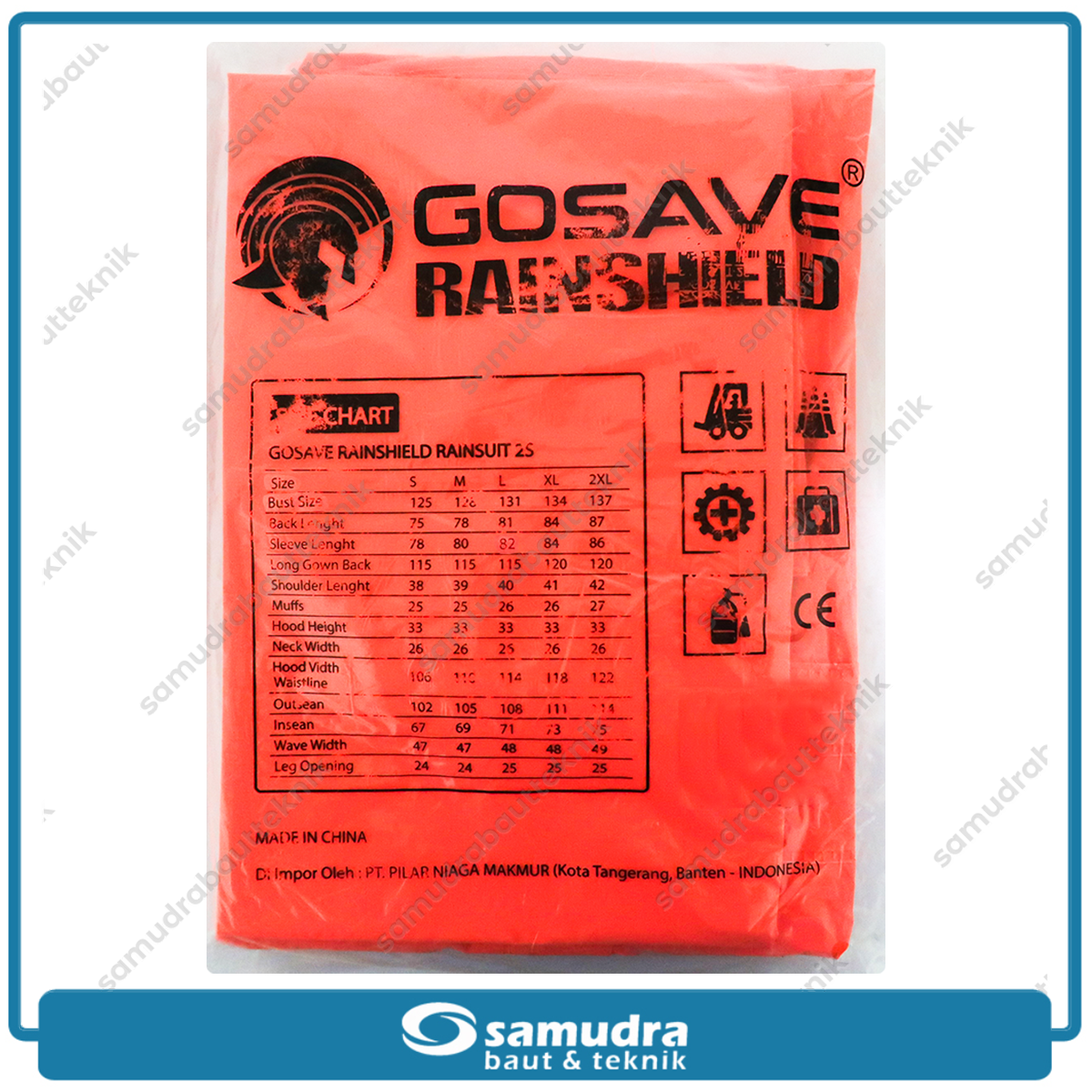 GOSAVE RAINSHIELD 2S Jas Hujan Baju Celana (XXL) Oranye