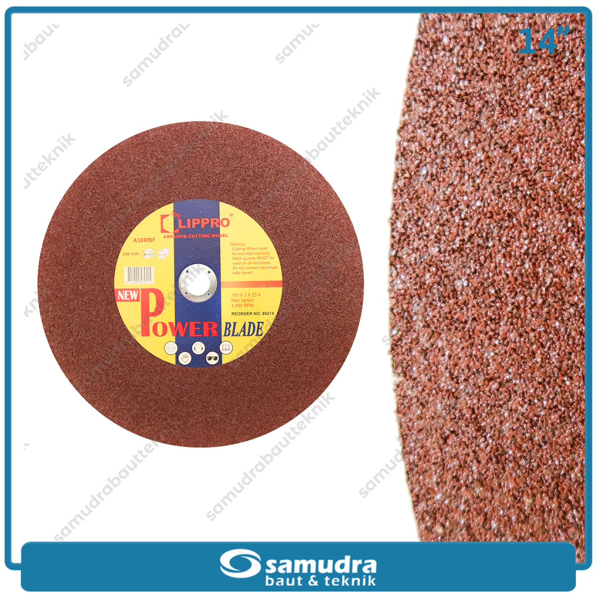 LIPPRO 89214 Mata Gerinda Potong Besi 14" / Cut Off Wheel Power Blade