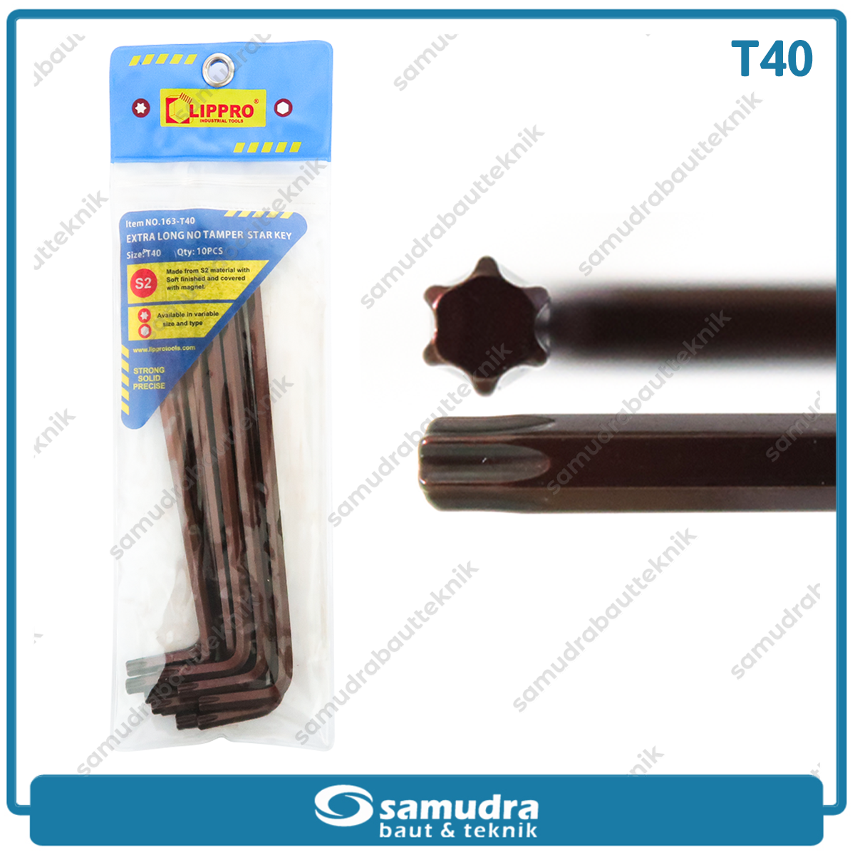 LIPPRO 163-T40 Kunci L Panjang Extra Long Bintang T40