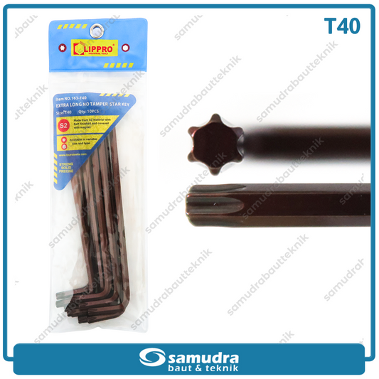 LIPPRO 163-T40 Kunci L Panjang Extra Long Bintang T40