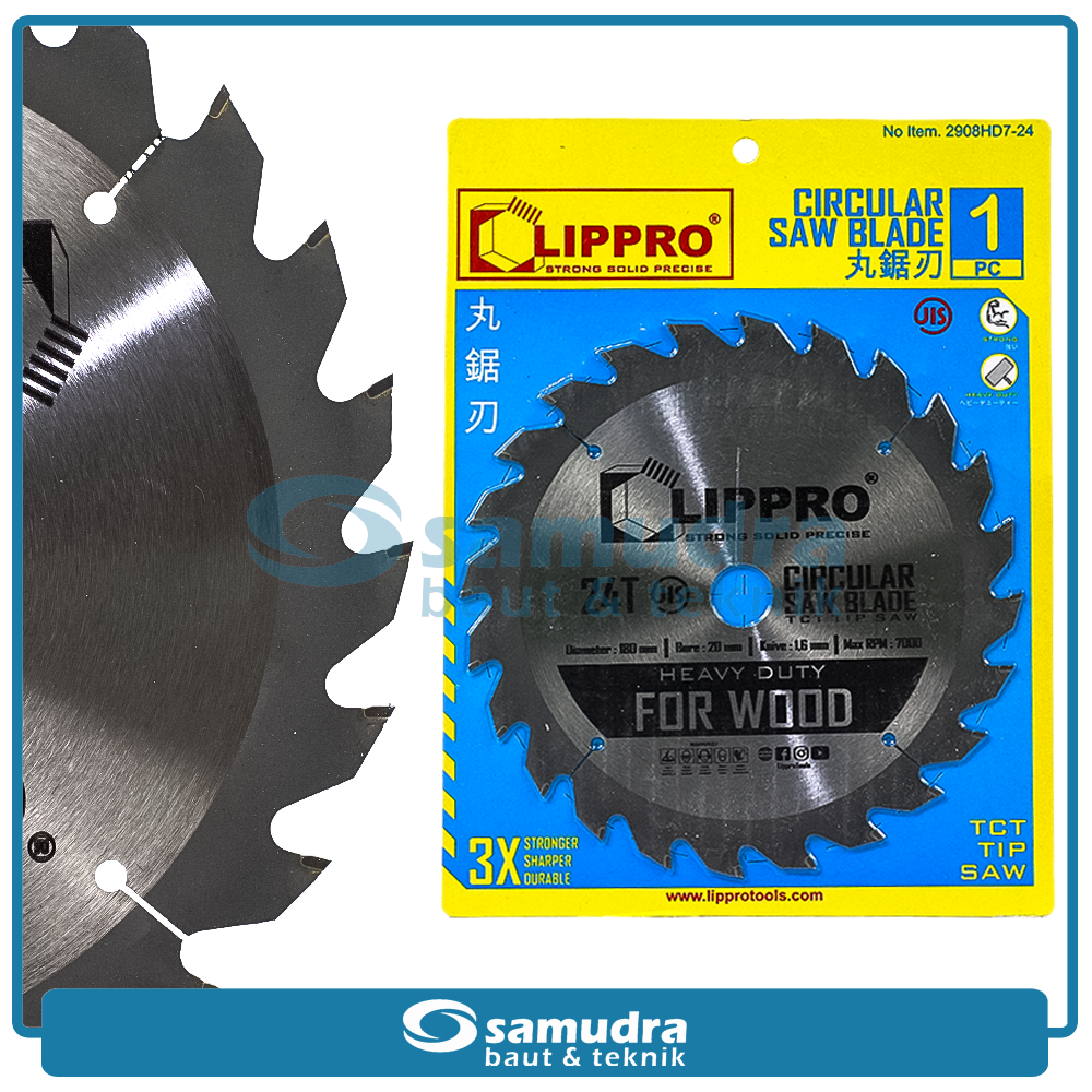 LIPPRO 2908HDT7-24 Mata Potong Kayu 7"x24T / Circular Saw Blade