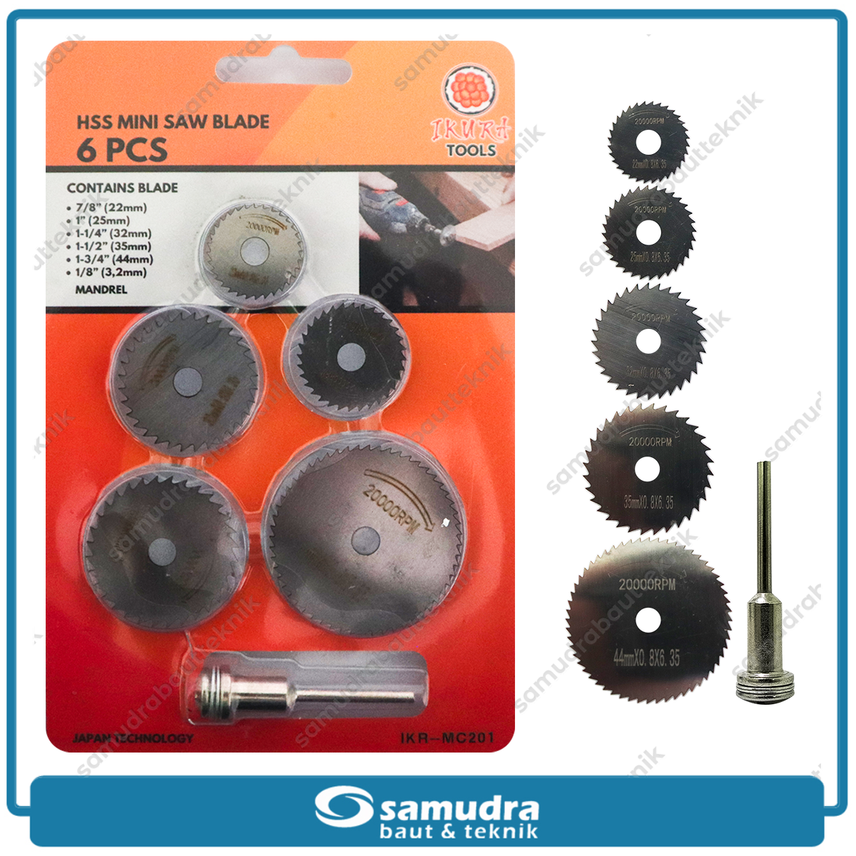 IKURA IKR-MC201 Mini Cutting Saw Blade Set 6 pcs / Mata Mini Grinder