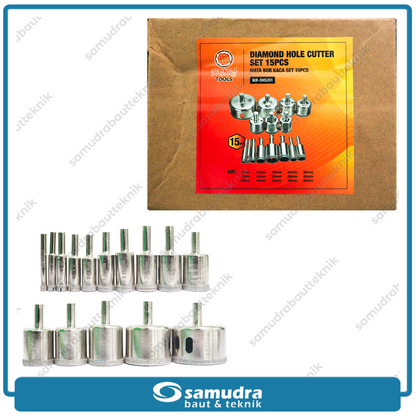 IKURA IKR-DHS201 Mata Bor Kaca Set 15 pcs (6-50 mm) / Diamond Hole Cutter
