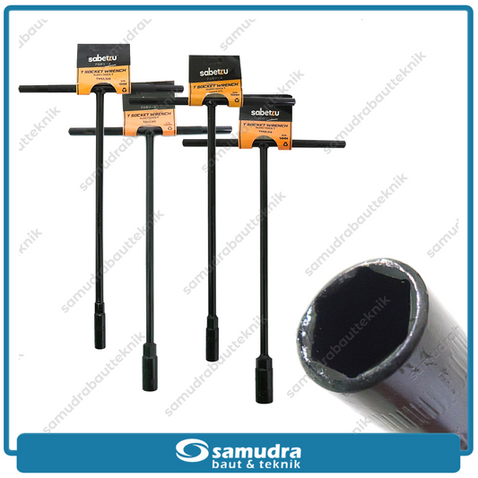 Paket 4 Set SABETZU Kunci Sok T Hitam 8-10-12-14 mm Sock Shock Socket Wrench Alat Buka Baut Mur