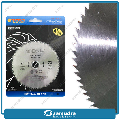 TORA TR-CSB01 Mata Gerinda Potong Kayu 4"x72T / Circular Saw Blade