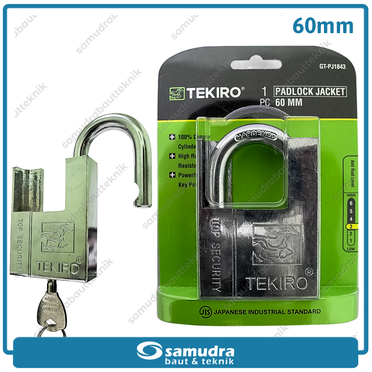 TEKIRO GT-PJ1843 Gembok Jaket 60 mm