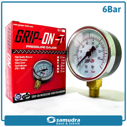 GRIPON 60-406 Alat Ukur Tekanan Angin Lonceng 6 bar