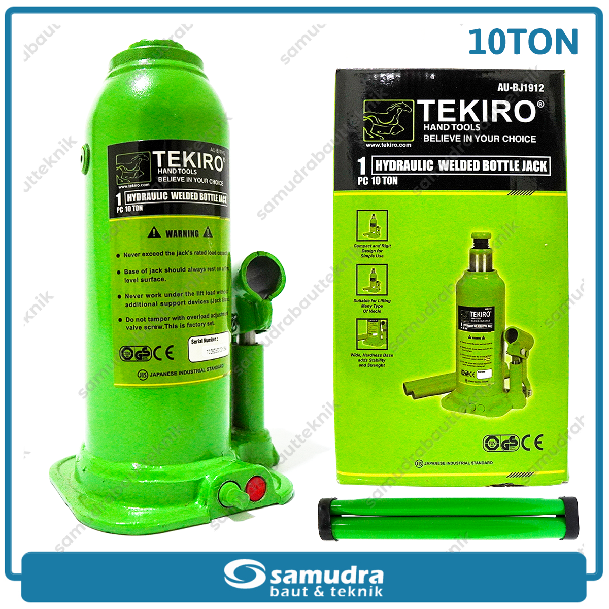 TEKIRO AU-BJ1912 Dongkrak Botol Tipe Baru 10 Ton
