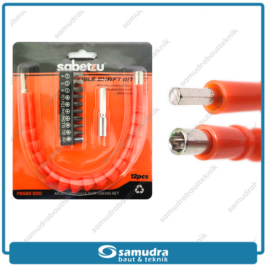 SABETZU FBS82.200 Selang Flexible Shaft Mata Obeng Set 12 pcs
