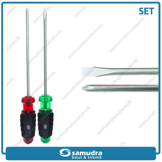 [PAKET] 2 Set Obeng Gg. Karet C. Grip "ATS" ACG1 8" (+) (-)