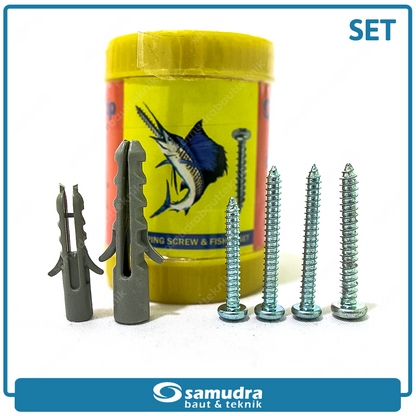 SMD 50 pcs Sekrup Fisher Set S6 S8 Lancip Besar