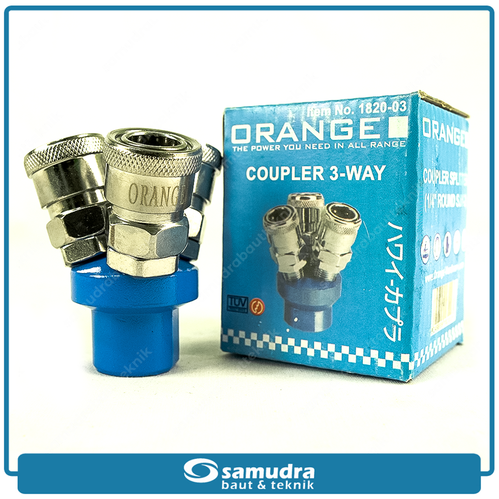ORANGE 1820-03N Kopler Angin 1/4" Cabang 3 SJY-2