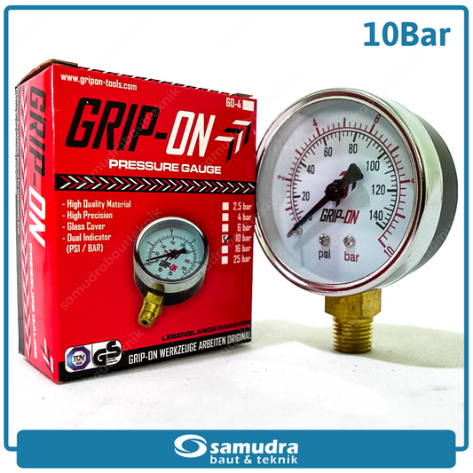 GRIPON 60-410 Alat Ukur Tekanan Angin Lonceng 10 bar