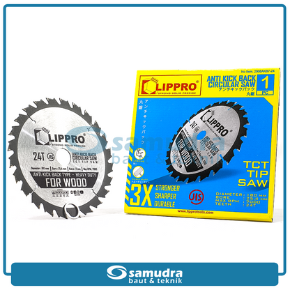 LIPPRO 2908AKB7-24 Mata Potong Kayu 7"x24T Tanduk / AKB Circular Saw Blade