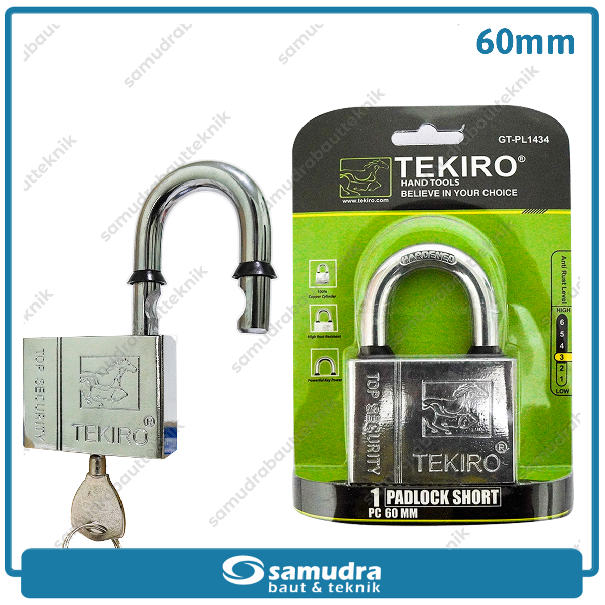 TEKIRO GT-PL1434 Gembok 60 mm Short / Gembok Leher Pendek