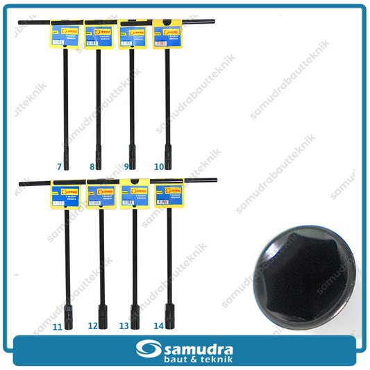 Paket 8 Set LIPPRO Kunci Sok T Hitam 7-14 mm Sock Shock Socket Wrench