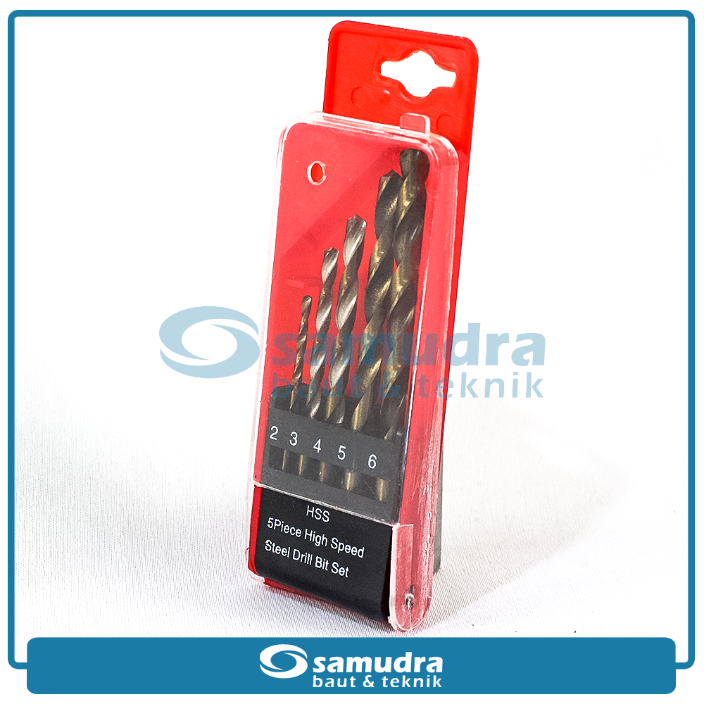 K55 K55-ER-DS-05 Mata Bor Besi Set 5 pcs (2-6 mm)