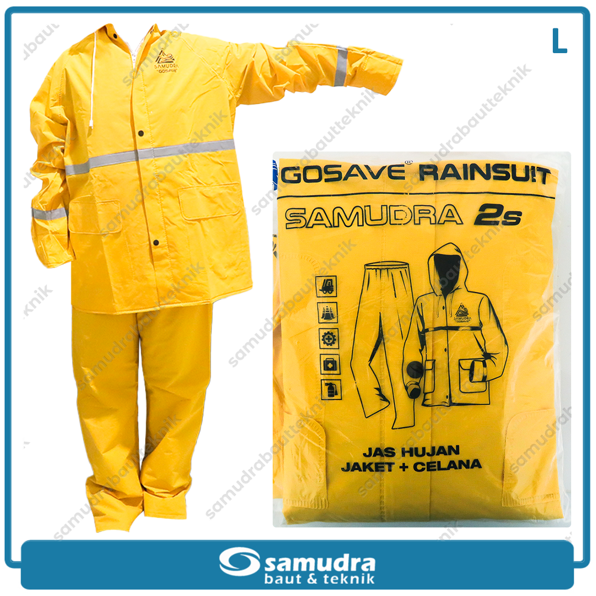 GOSAVE SAMUDRA 2S Jas Hujan Baju Celana (L) Kuning