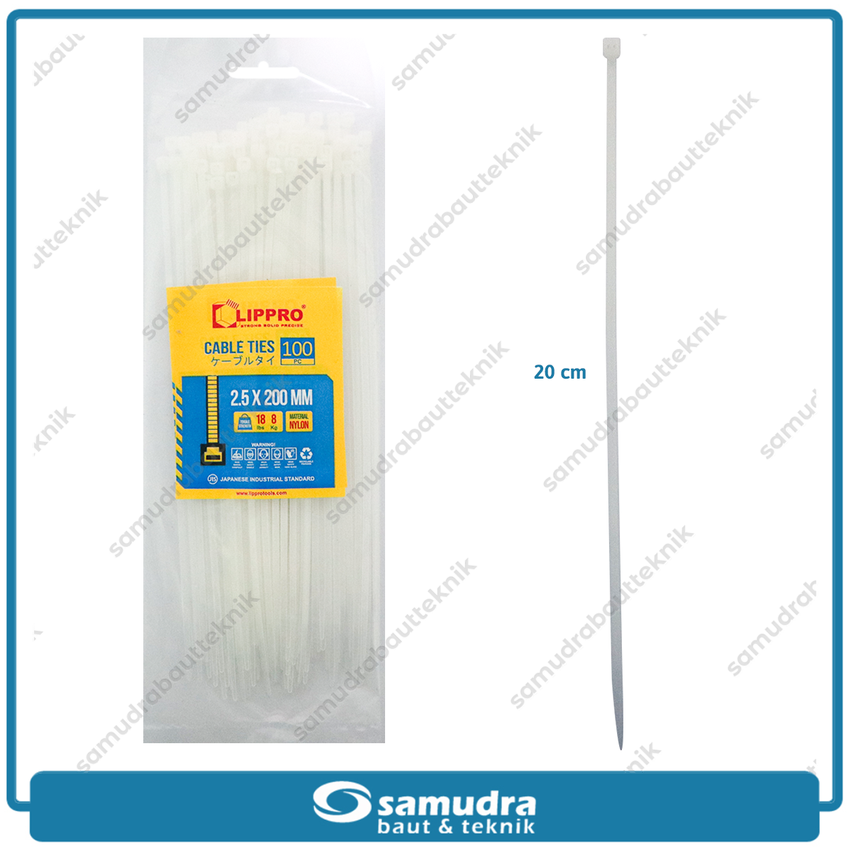 LIPPRO Kabel Ties 2.5x200 mm Putih