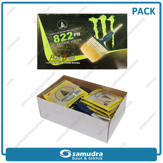 PINEHILL PH-822 1 pak isi 12 pcs Kuas Cat Putih 4"