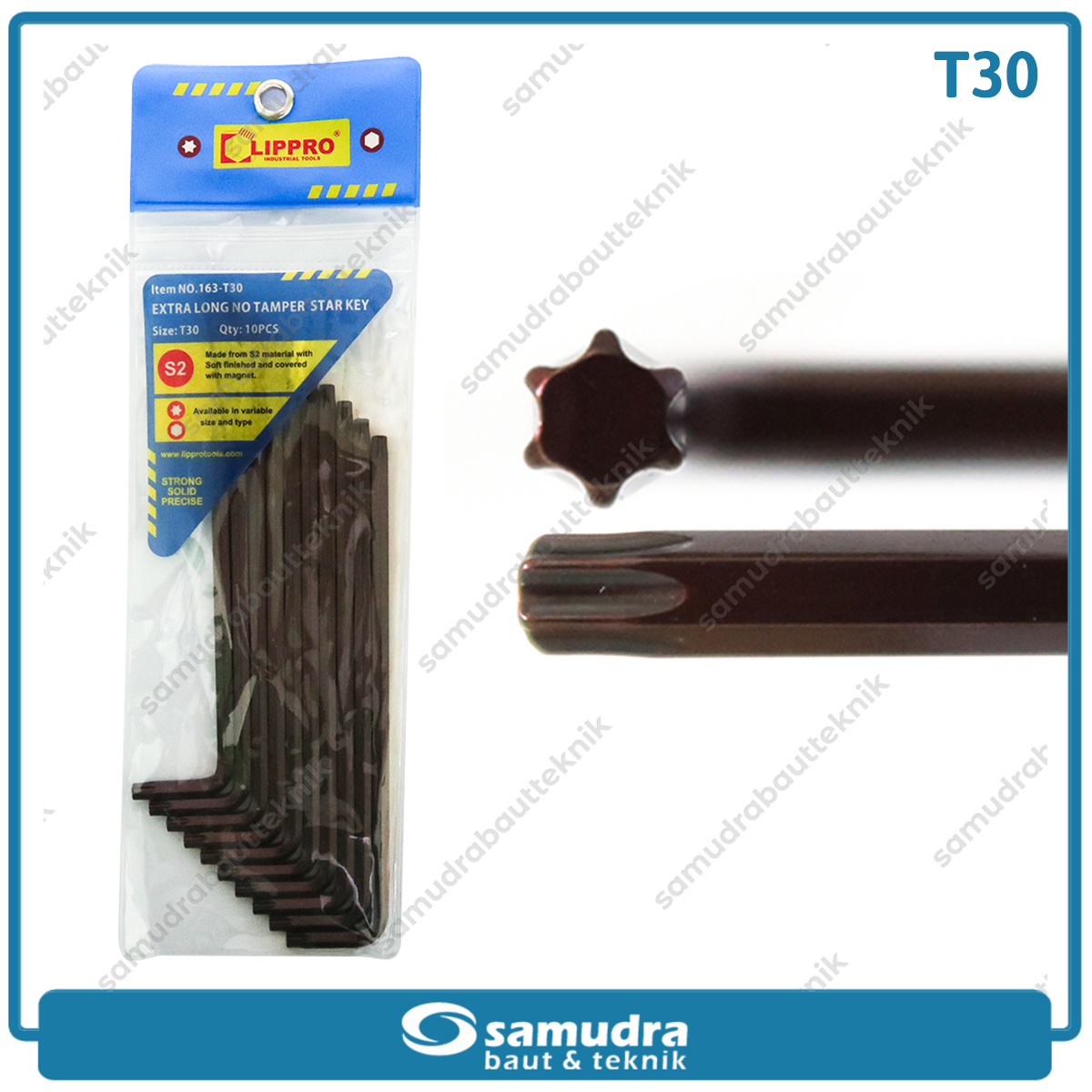 LIPPRO 163-T30 Kunci L Panjang Extra Long Bintang T30