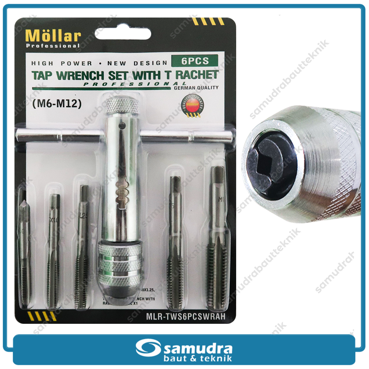 MOLLAR MLR-TWS6PCSWRAH Tap Rachet Wrench Set 6 pcs M6-M12